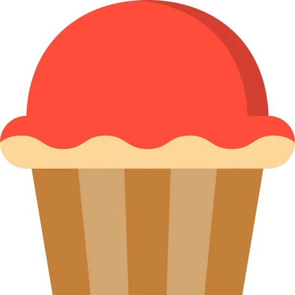 Cupcake Postre Comida Icono Estilo Plano — Vector de stock