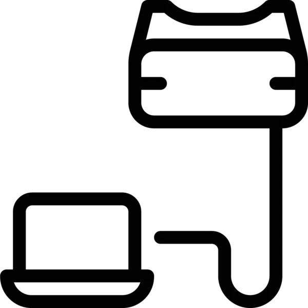 Computer Gaming Gear Icon Outline Style — Stock Vector