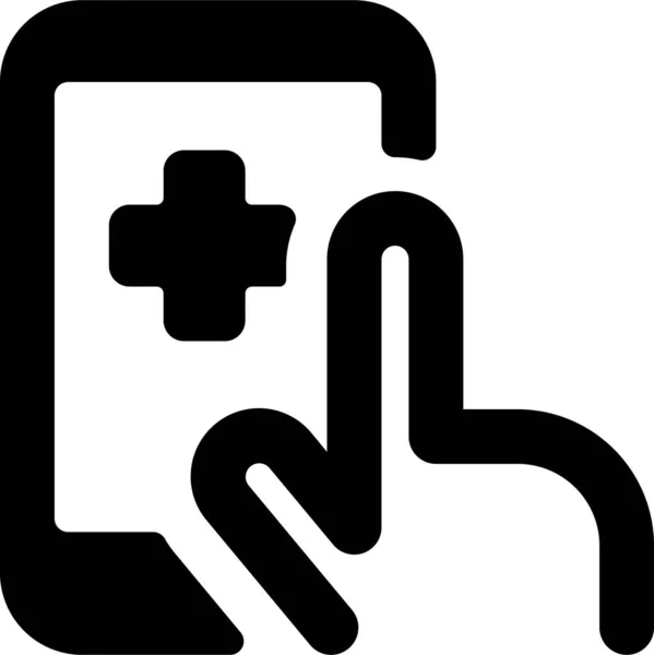 Icono Del Teléfono Inteligente Aplicación Médica Estilo Sólido — Archivo Imágenes Vectoriales