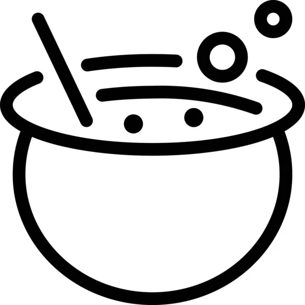 Ikon Halloween Brew Cauldron Dalam Gaya Outline - Stok Vektor