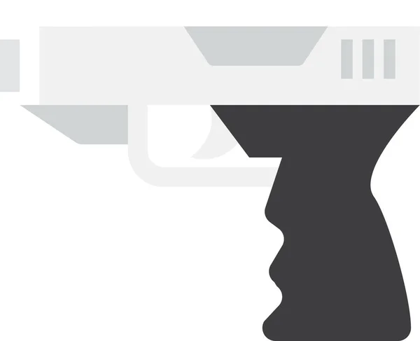 Gun Flat Computerinternetsecurity Icon Flat Style — Stock Vector