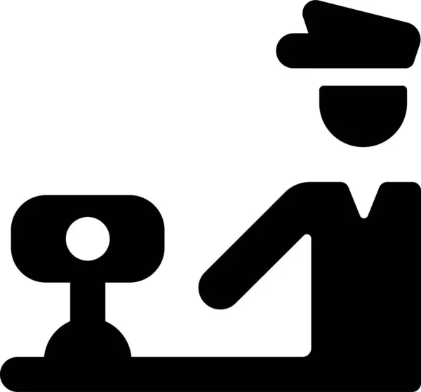 Security Officer Camera Icon Solid Style — Stock Vector