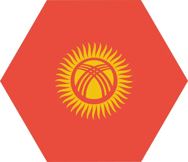 Державний Прапор Киргизстану Ікона Пласкому Стилі — стоковий вектор