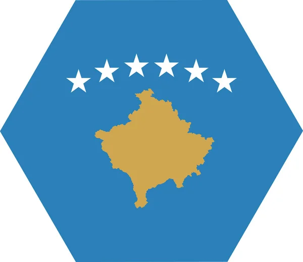 Bandeira País Ícone Kosovo Estilo Plano — Vetor de Stock