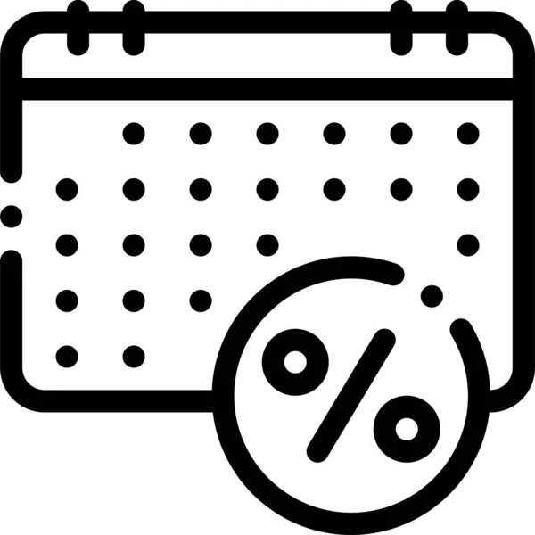 Значок Дня Виплати Кредиту Календаря Стилі Контур — стоковий вектор