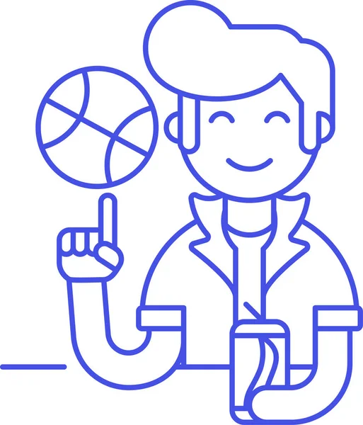 Крутая Икона Баскетбола Стиле Абриджа — стоковый вектор