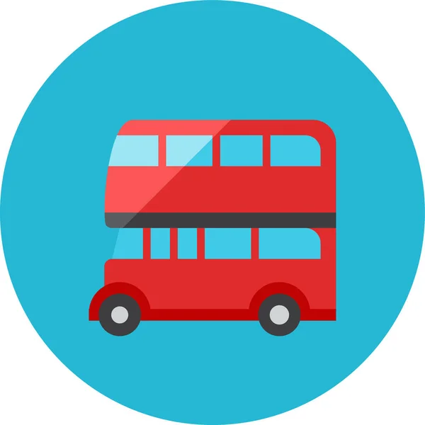 Bus Flat Tourismhotelshospitality Icon Flachen Stil — Stockvektor