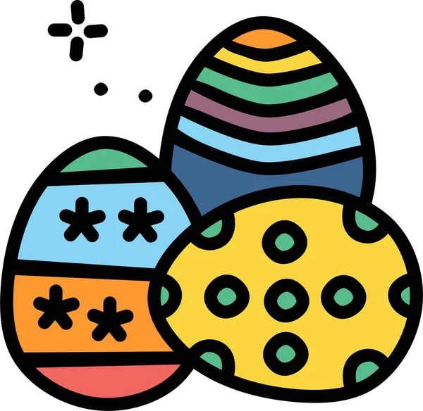 Decorar Icono Huevos Pascua Categoría Celebración Vacaciones — Archivo Imágenes Vectoriales