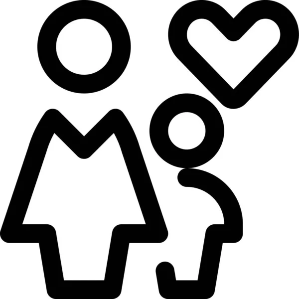 Familienmütterchen Symbol Umriss Stil — Stockvektor