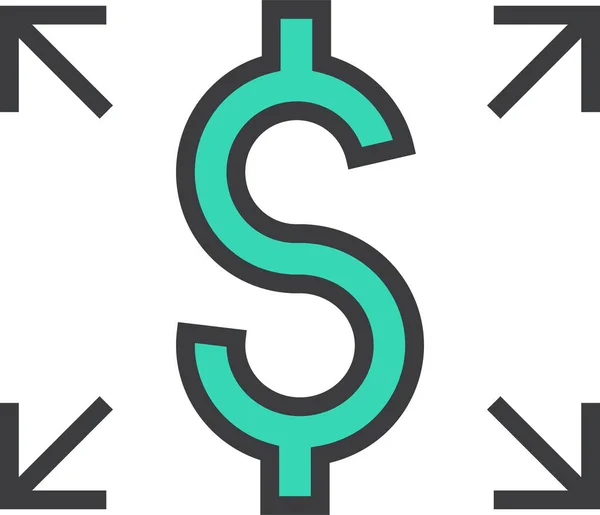 Dollar Transfer Business Ikone Filedoutline Stil — Stockvektor