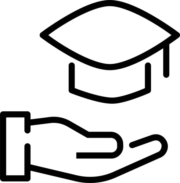 Diploma Universitário Ícone Pós Graduação Estilo Esboço —  Vetores de Stock
