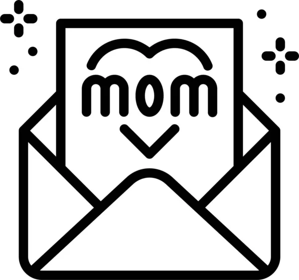 Χαιρετισμούς Ημέρα Εικόνα Μητέρες Στυλ Περίγραμμα — Διανυσματικό Αρχείο