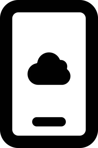 Weather App Cloudy Icon Solid Style — Stock Vector