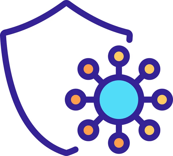 Иконка Антивирусного Брандмауэра Категории Компьютерной Безопасности — стоковый вектор