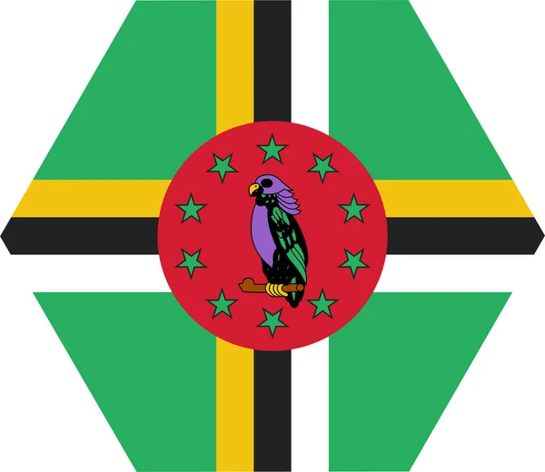 Land Dominica Vlag Pictogram Platte Stijl — Stockvector
