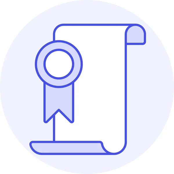 Badge Certificat Collège Icône Dans Style Filledoutline — Image vectorielle