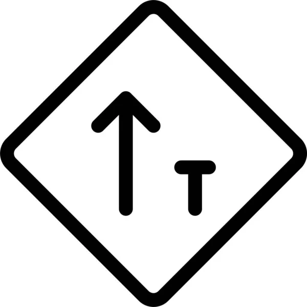 Flecha Izquierda Icono Carretera Estilo Esquema — Archivo Imágenes Vectoriales