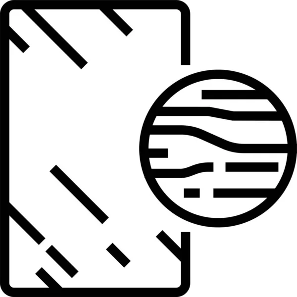 Ikona Instalace Grafitového Zrcadla Stylu Osnovy — Stockový vektor