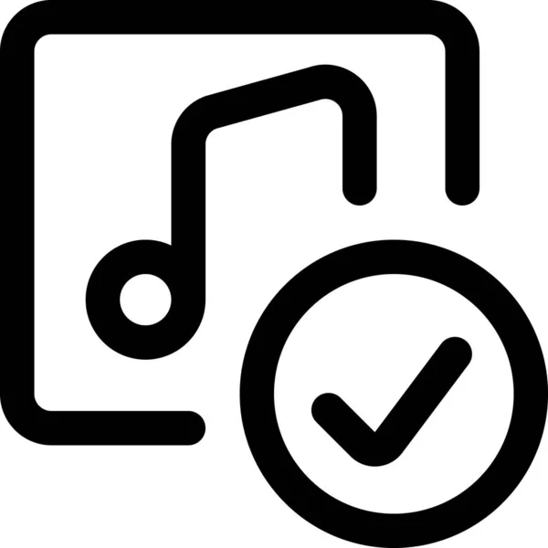 Lista Reproducción Check Checkmark Icono Estilo Esquema — Vector de stock