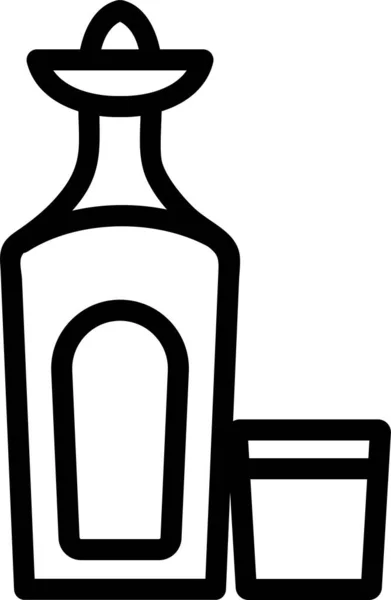 Bouteille Alcool Bouteille Icône Dans Catégorie Des Boissons Alimentaires — Image vectorielle