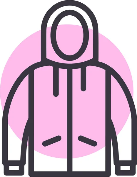 Kleding Kleding Hoodie Pictogram Omtrek Stijl — Stockvector