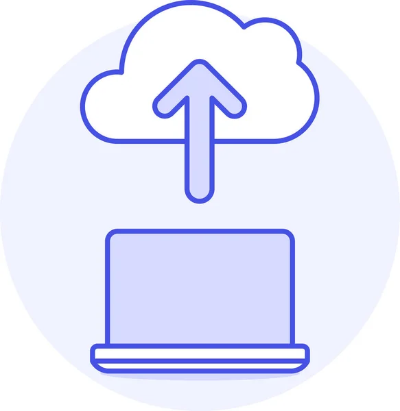 Cloud Computing Internet Icon Filledoutline Style — Stock Vector