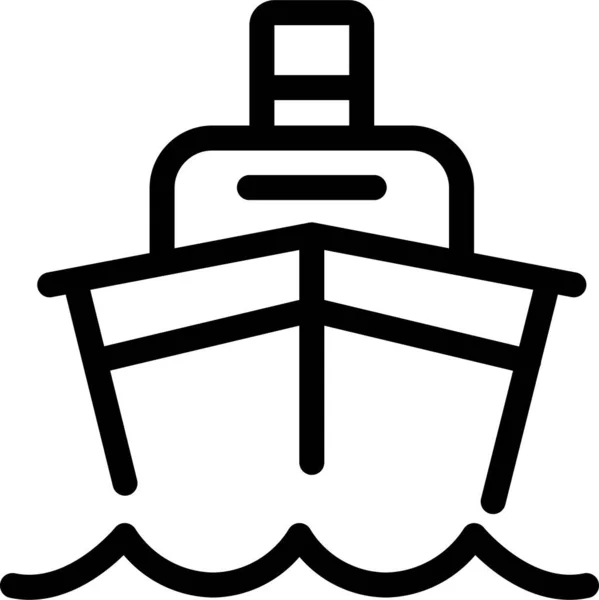 Boot Cruise Lijnvaartpictogram Omtrek Stijl — Stockvector