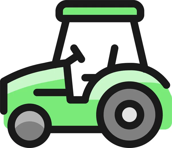 農業機械トラクターのアイコンファイルアウトラインスタイル — ストックベクタ