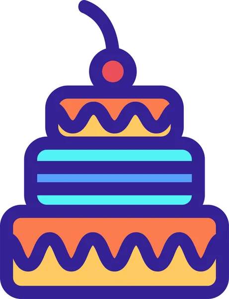 Icono Celebración Pastel Cumpleaños — Vector de stock