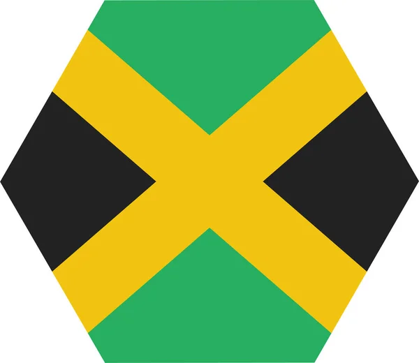 Bandiera Paese Icona Jamaica Stile Piatto — Vettoriale Stock