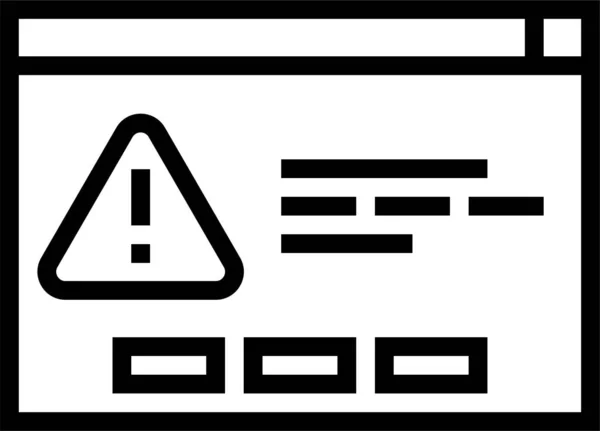 Computer Task Error Icon Outline Style — Stock Vector