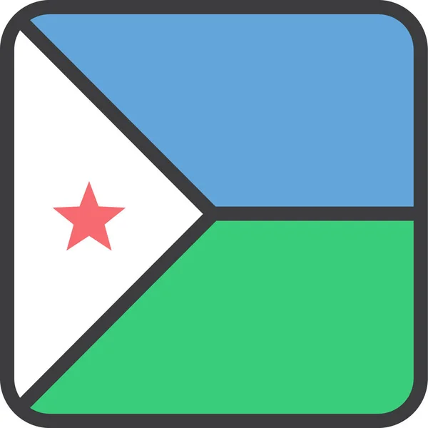 African Country Djibouti Icon Filledoutline Style — 图库矢量图片