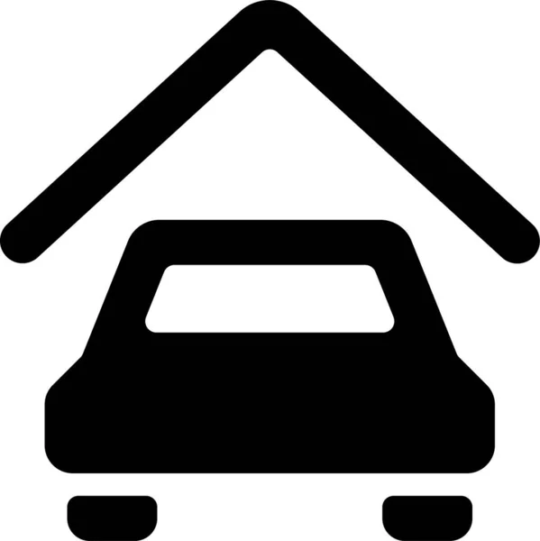 Garage Parking Storage Icon Solid Style — Stock Vector