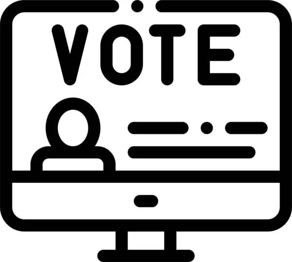 Εικονίδιο Ψηφοφορίας Πληροφοριών Υπολογιστή Στυλ Περίγραμμα — Διανυσματικό Αρχείο