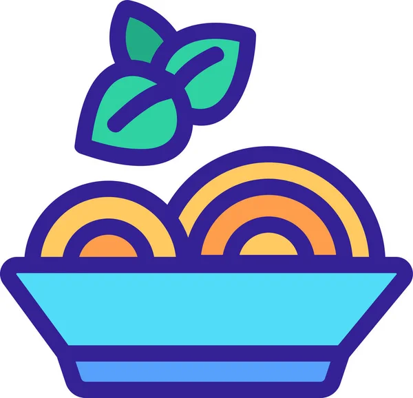 Tazón Rama Alimento Icono — Vector de stock