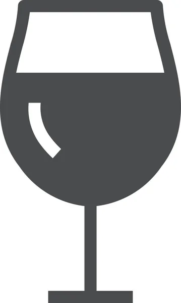 Glass Wine Alcohol Icon Solid Style — Stock Vector