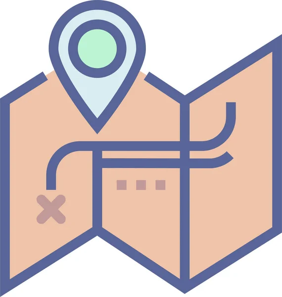 Mapa Modelo Ícone Trilha Estilo Filledoutline —  Vetores de Stock