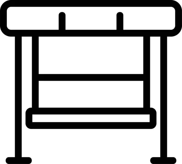 长椅家具挂图标 — 图库矢量图片