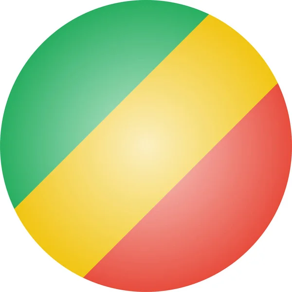 Ikona Flagi Kraju Kongo Stylu Odznaki — Wektor stockowy