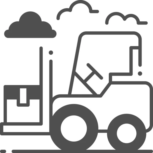 Logistic Bendi Truck Forklift Truck Icon Semisolid Style — Stock Vector