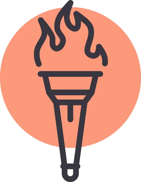 Иконка Огненным Пламенем Стиле Контура — стоковый вектор