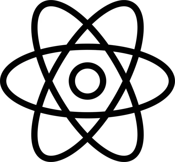 Atom Atomic Javascript Icon Outline Style — Stock Vector