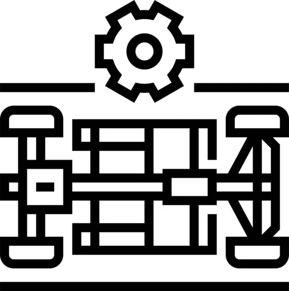 Ikona Wyboru Podwozia Samochodu Zarysie — Wektor stockowy