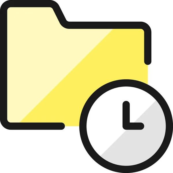 Icono Contorno Relleno Reloj Carpeta Estilo Filledoutline — Vector de stock