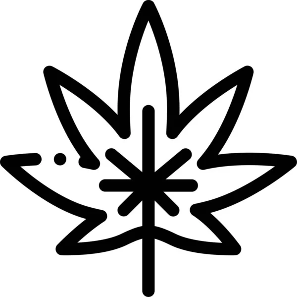 Hanfblatt Pflanzen Ikone — Stockvektor