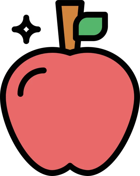 Owoc Jabłka Słodka Ikona Stylu Filledoutline — Wektor stockowy