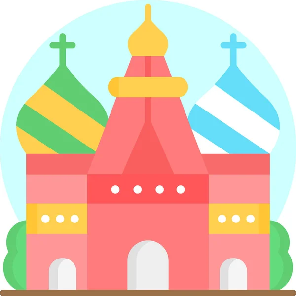 Katedrála Svatého Bazalky Ruské Stavební Ikony — Stockový vektor