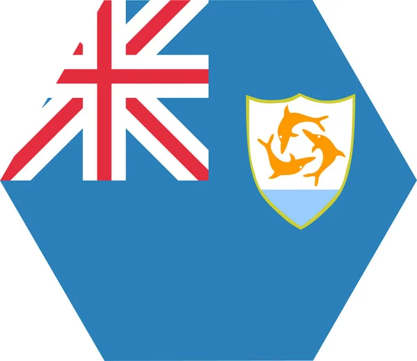 Σημαία Anguilla Επίπεδη Εικονίδιο Επίπεδη Στυλ — Διανυσματικό Αρχείο