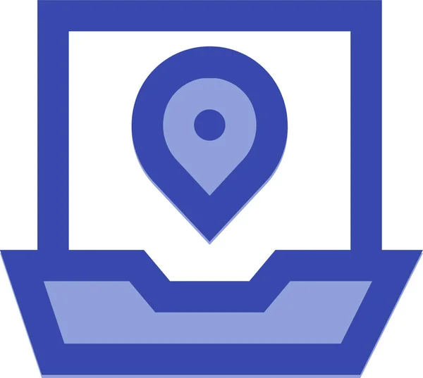 Area Gps Laptop Icon Filledoutline Style — Stockvektor