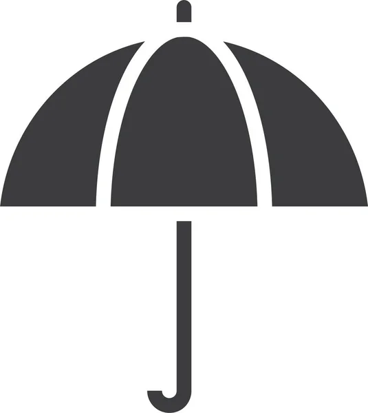 雨の傘の雨のアイコンを固体スタイルで — ストックベクタ